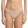 thumbnail image 1 of Hanky Panky Original Rise Cotton Thong with Lace (891801),Chai, 1 of 6