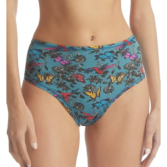 Hanky Panky Play Printed Cotton Hi-Rise Thong (PR721924),M/L,Wonderland