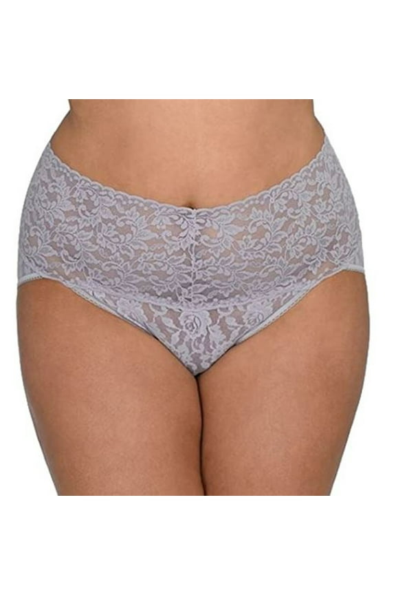 Plus Signature Lace French Brief, Steel, 3X