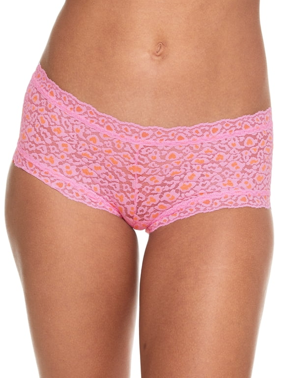 ROSE PETAL/ORANGE BLOSSOM Leopard Cross Dye Boyshort, US Medium