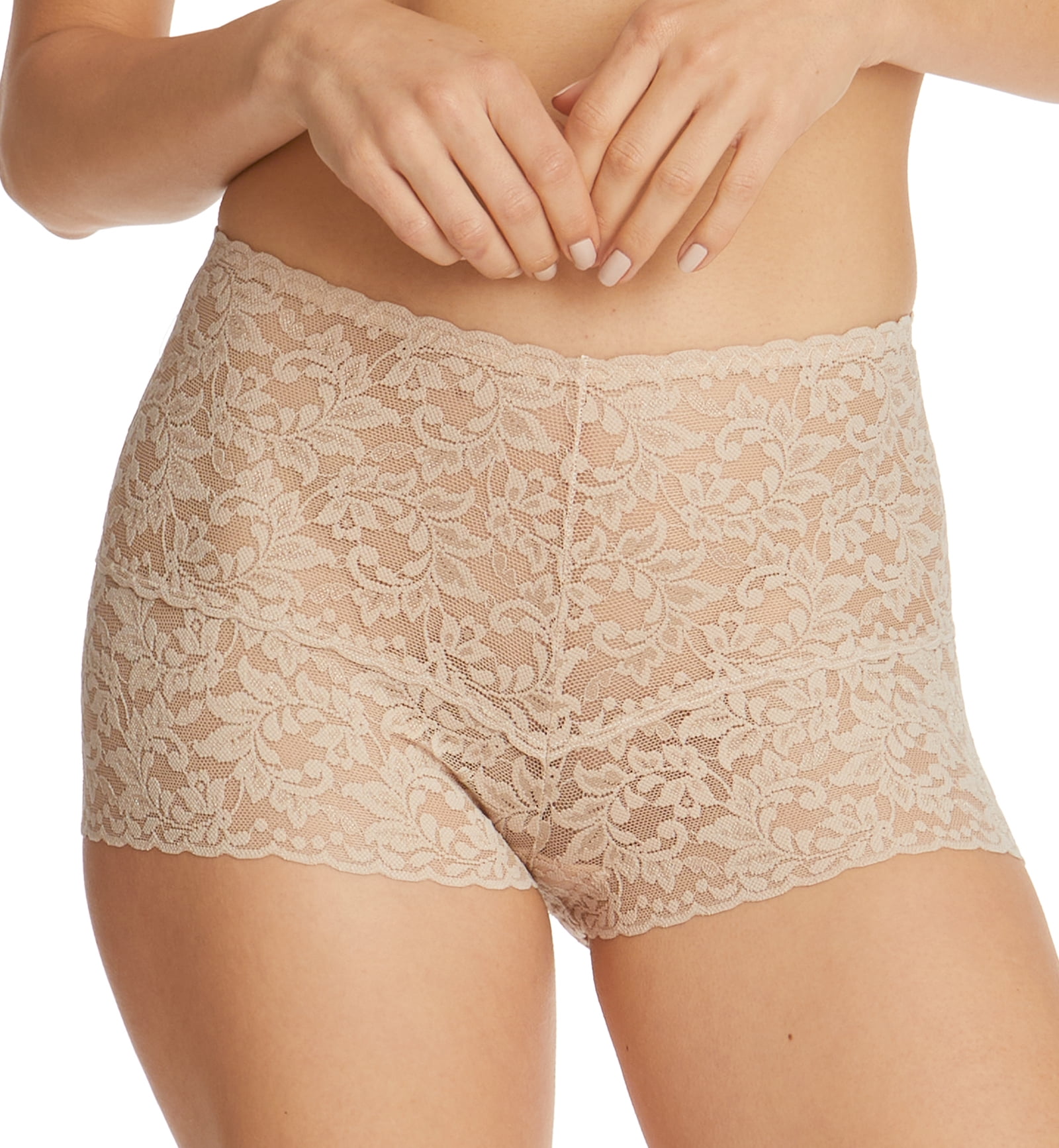Hanky Panky Retro Lace Hot Pant (9K1251),Small,Chai