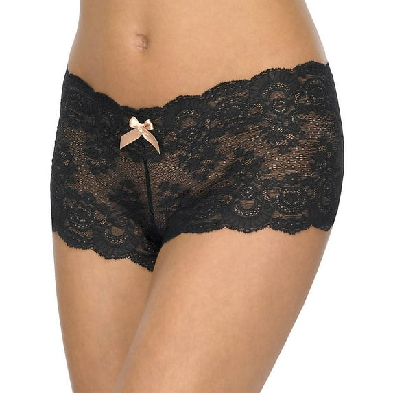 Hanky Panky Women's Luxe Lace Crotchless Brief Black Briefs MD