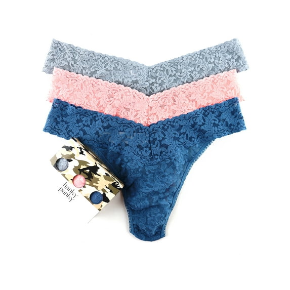 Hanky Panky Womens Signature Lace Original Rise Thong Fashion 3-Pack Style-48113PVPK