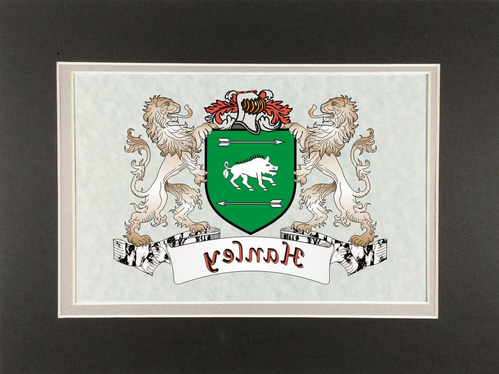 Hanley Irish Coat of Arms Print Frameable 9" x 12"