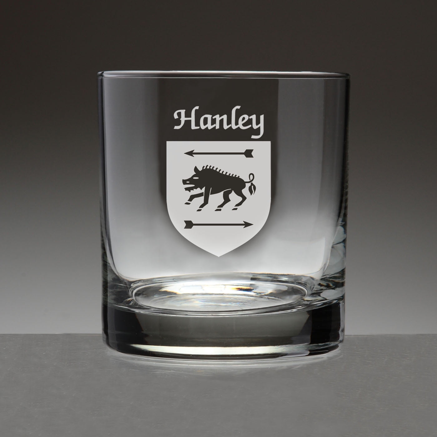 Hanley Irish Coat of Arms Tumbler Glasses Set of 4 (Sand Etched