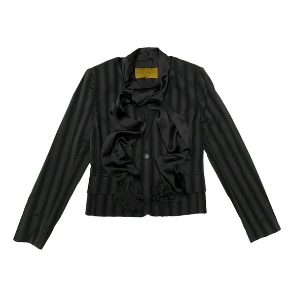 Hanley Mellon Women's Blazer with Removable Scarf 4 Black