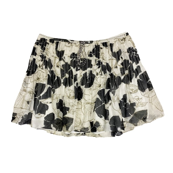 Hanley Mellon Women's Floral Chiffon Pleated Skirt 8 White Floral