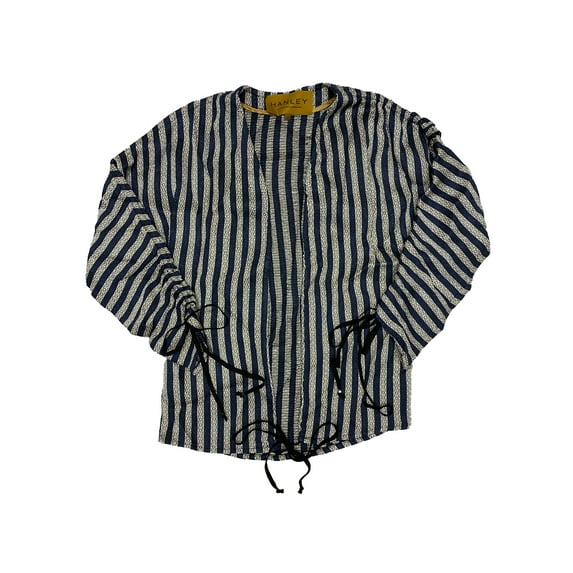 Hanley Mellon Women's Jacquard Drawstring Jacket 4 Navy & Silver