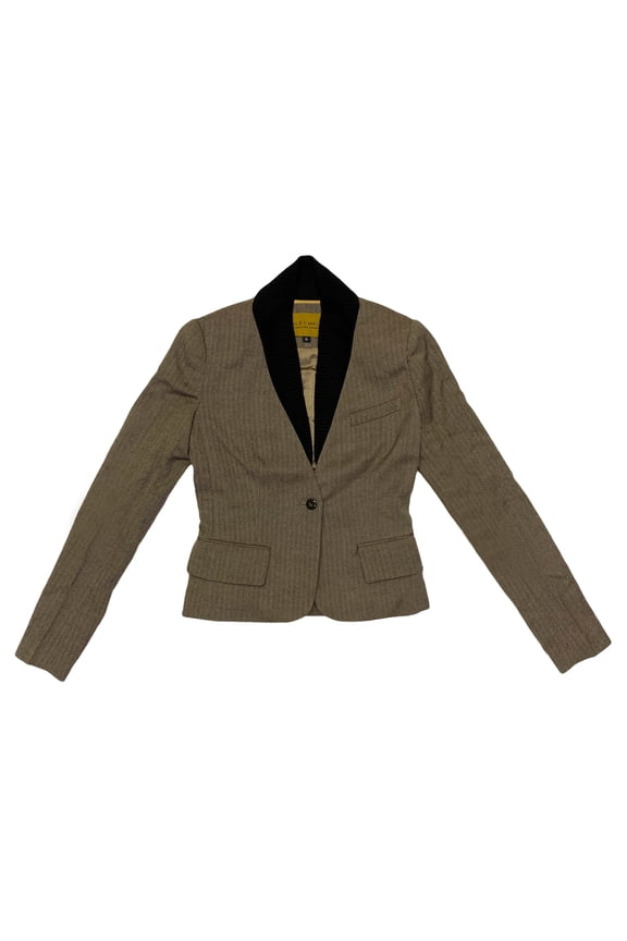 Women's Shawl Collar Blazer 10 Brown/Black