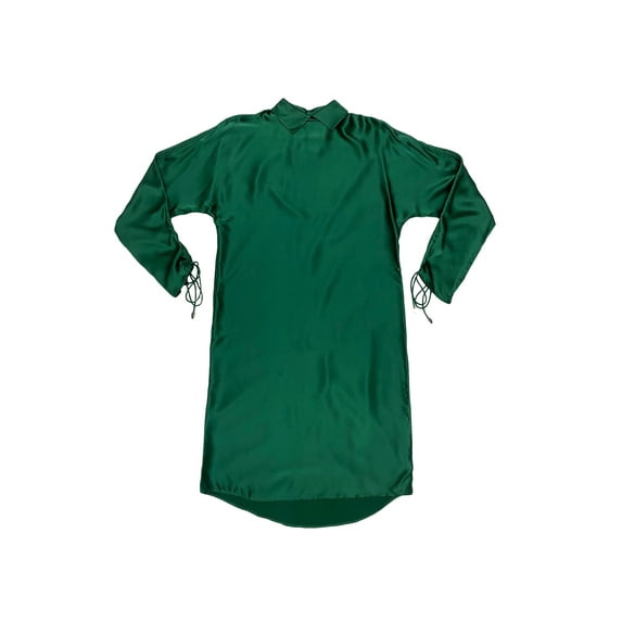 Hanley Mellon Women's Shift Dress with Drawstring Sleeves 8 Emerald