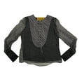 thumbnail image 1 of Hanley Mellon Women's Striped Chiffon Bib Top 10 Black & White, 1 of 2