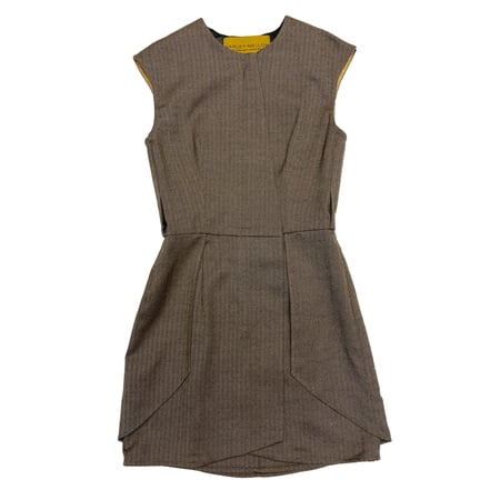 Hanley Mellon Women's Tweed Short Tulip Dress 4 Brown/Black