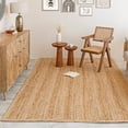thumbnail image 1 of Hanmade Woven Rectangle Jute Rug, Rustic Braided Reversible Farmhouse Carpet for Kitchen, Living Room, Bedroom. Natural, 4 X 6 FT, 1 of 5