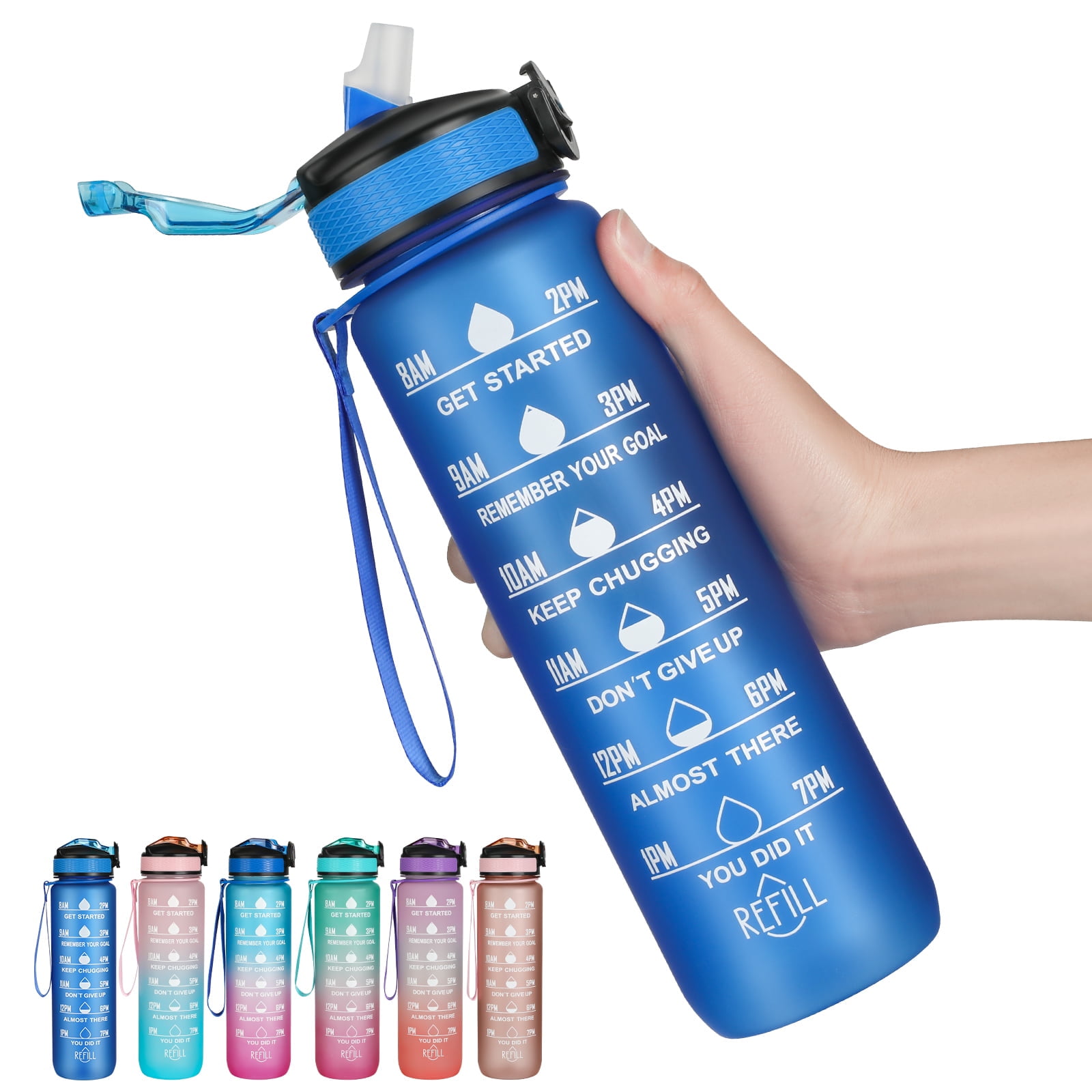 Tritan BPA Free Water Bottle With Time Marker 500/700/1000ml