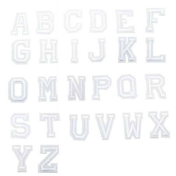 Hanmun 26Pcs Letter Patches Embroidery Iron on Letters Patches for Clothing Backpacks Hat(A-Z,White)