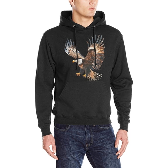 Hanmun Animal Men Sweatshirt Hooded Heavy Blend Cotton Casual Drawstring Pocket Size S-2XL(Black)