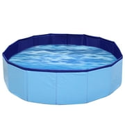 Hanmun Collapsible Kiddie Pool Hard Plastic Dog Pool - 32" Ball Pit for Kids Foldable Swimming Pool Tub Durable Pool for Puppy, Toddler Outdoor Water Game for Backyard, Round