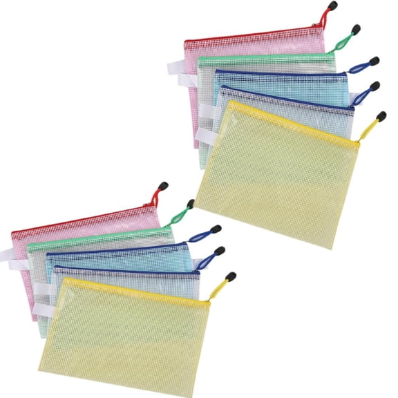 HannLk 10 Pcs A4 B4 File Folder Zip Bag Document Folders File Bag Document Wallet