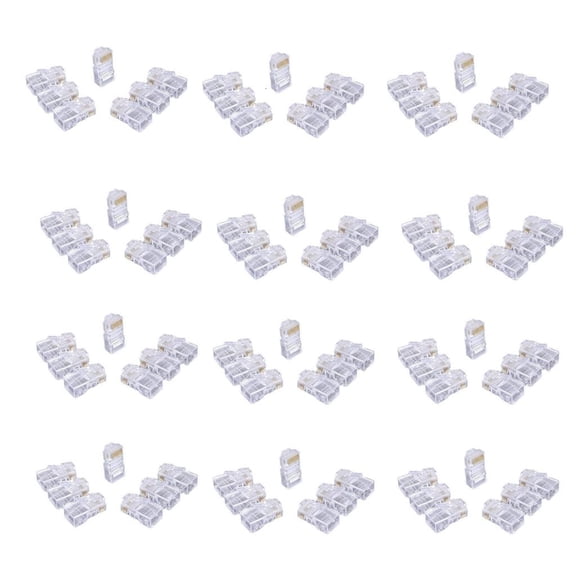 HannLk 100Pack 8P8C Cat6 RJ45 Connectors,Clear Ethernet Crimp Plugs for UTP Cable