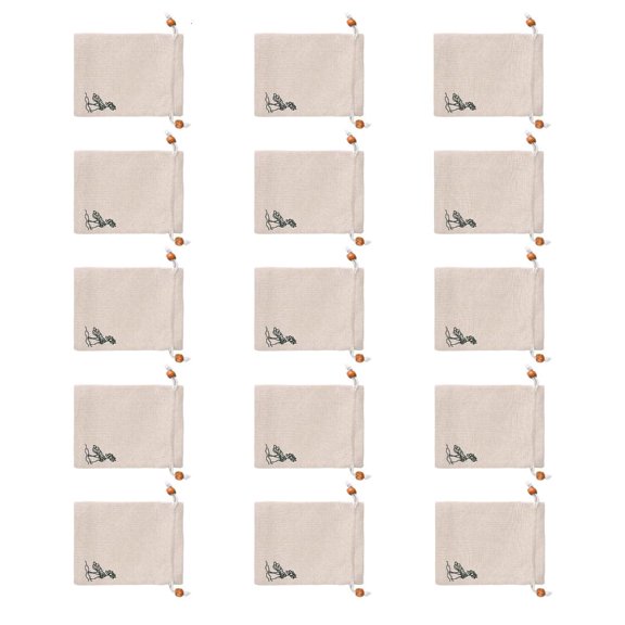 HannLk 15pcs Elegant Flower Printed Drawstring Pouches Cotton Storage Organizers