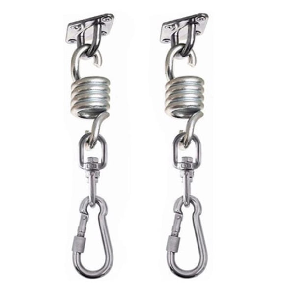 HannLk 2 Pcs Hammock Swivel Hook Snap Stainless Steel Porch Swing Spring Hanging Kit Heavy Duty Spring Hangers for Porch Swing