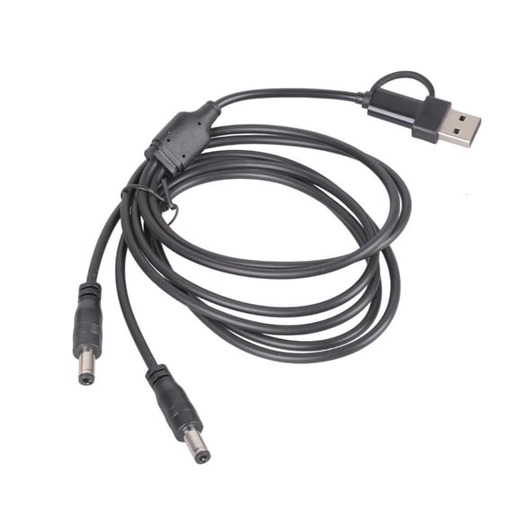 HannLk 2-Way DC5525 Power Cable With USB Type C Input 5V 3A For Speaker Fan Cameras