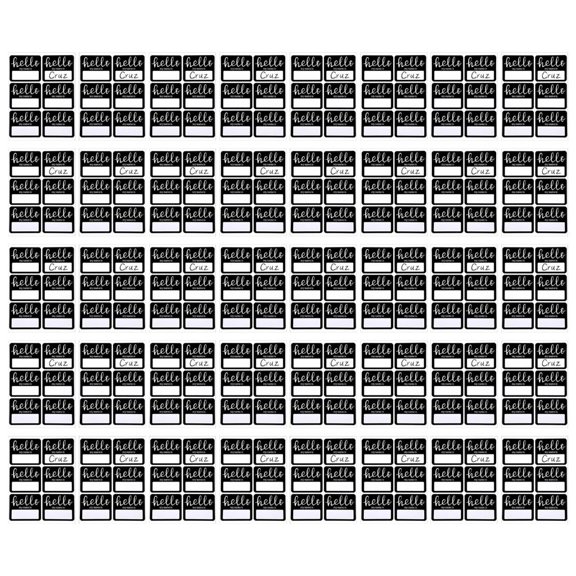 HannLk 240 Pcs Black White Name Label Stickers