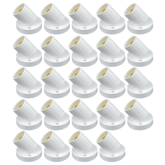 HannLk 24PCS Wall Mounted E27 Angled Light Socket 90 Degree Adjustment Lamp Holder