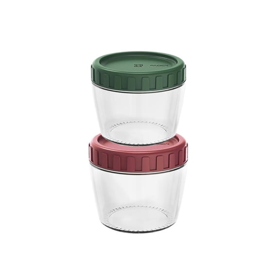 HannLk 2Pcs 260ml Glass Storage Jars with Sealed Plastic Lids Clear Bulk Food Storage Canister for Tank Container Stackable Can