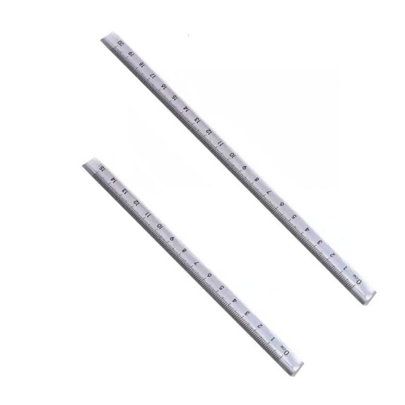 HannLk 2Pcs Clear Triangular Ruler Plastic Drawing Ruler Student Math Geometry Tool