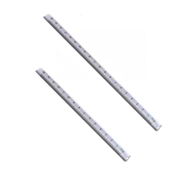 HannLk 2Pcs Clear Triangular Ruler Plastic Drawing Ruler Student Math Geometry Tool