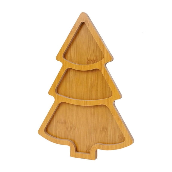 HannLk 2Pcs Wooden Serving Trays in Christmas Tree Designs for Cheese and Dessert