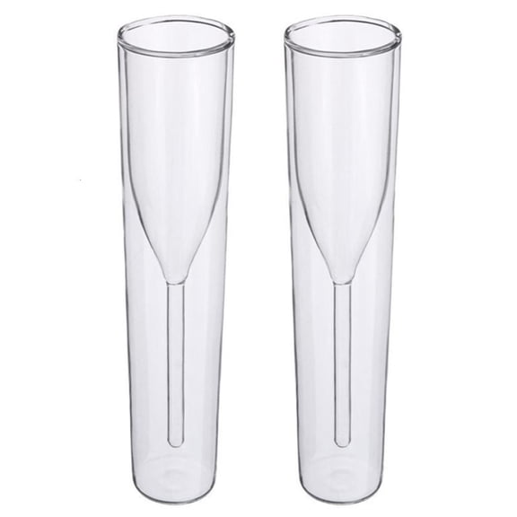 HannLk 2pcs Double Wall Champagne Glasses Flute Bubble Wine Cups Cocktails Wedding
