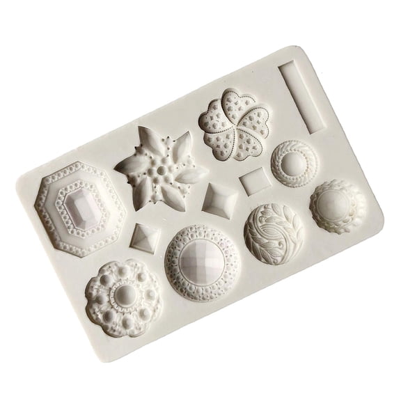 HannLk 3D Gem Jewelry Cake Silicone Mold Fondant Cake Border Moulds Chocolate Mould