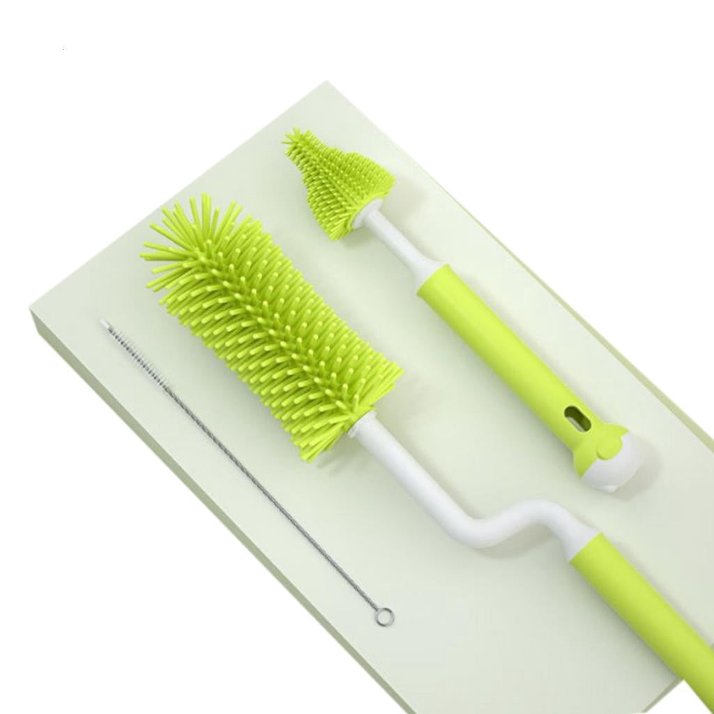 HannLk 3Pcs Nipple Brush Cleaner Reusable Water Bottle Brush with Sturdy Bristle