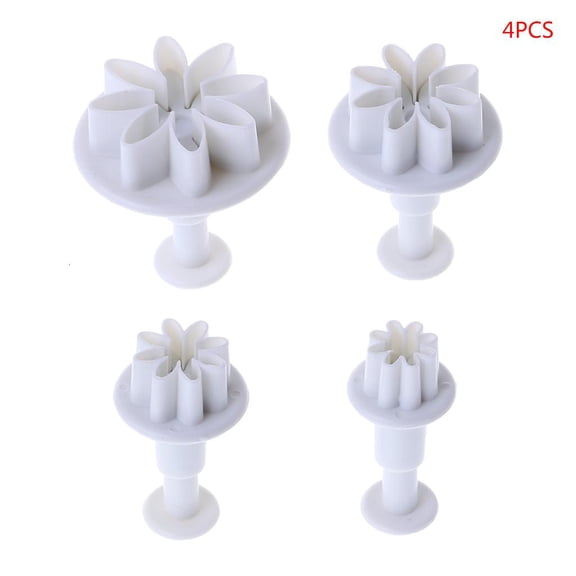 HannLk 4Pcs Daisy Plastic Cake Mold Set Chocolate Cookie Cutter Fondant Decoration Tool