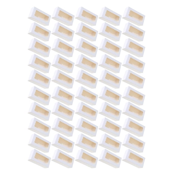 HannLk 50pcs Cardboard Cupcake Boxes for Elegant Presentation Macarons Display Case