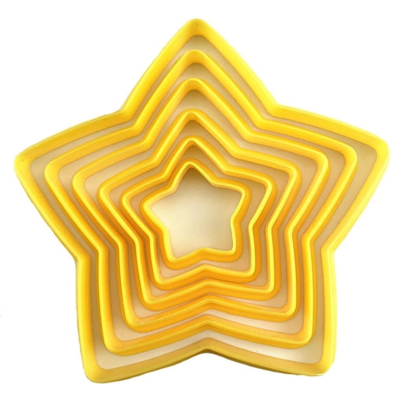 HannLk 6 Pieces Plastic Material Baking Fondant Biscuit Cutter Five-pointed Star Shapes