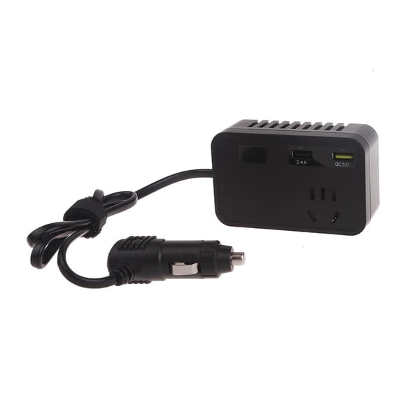 HannLk Compact Car Power Inverter with Booster 2 USB Ports QC3.0 Fast Charging