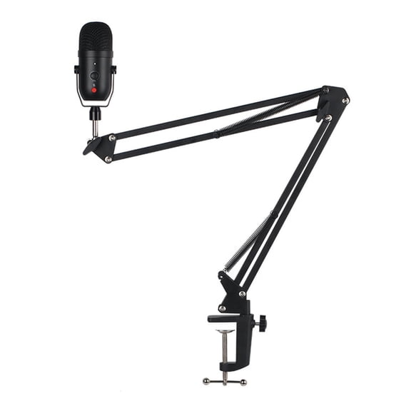HannLk Condenser Microphone Suspension Boom Scissor Arm Stand for Professional Live
