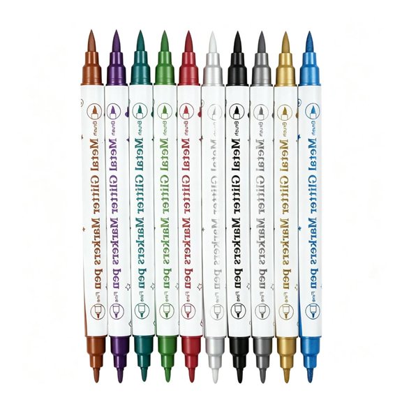 HannLk Creative Makeup Markers Brush End Fine Point 10 Shade Paint Pen Set for Looks