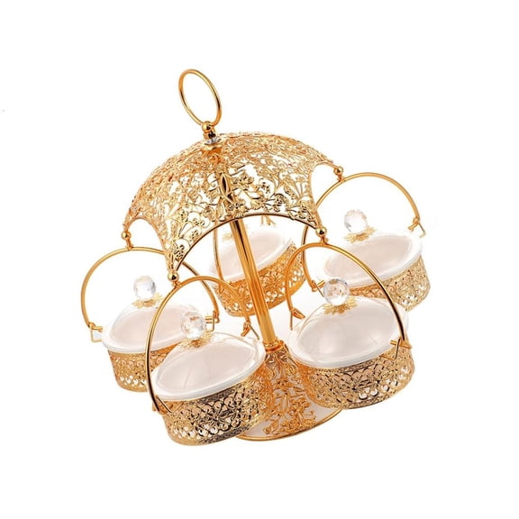 HannLk Decorative Metal Hostesses Tray For Entertaining Guests At Gatherings Event