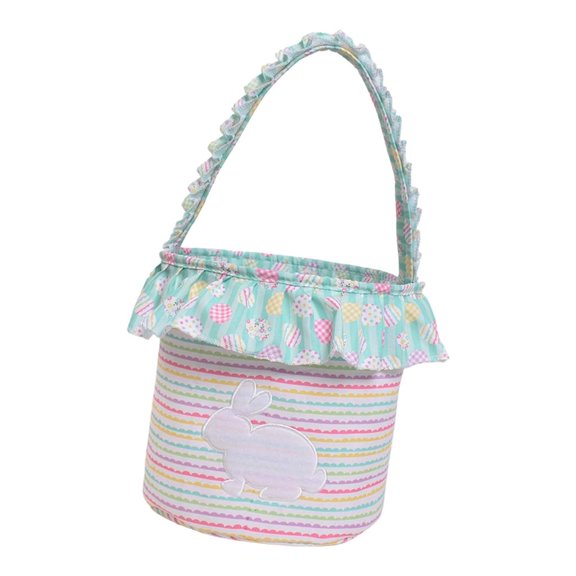 HannLk Festival Spring Holiday Basket Handwoven Fabric Lace Design Storage Container