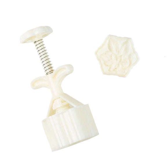 HannLk Festives Maple Leaf Hexagonal Moon Cake Press Plastic Safe Baking Accessories