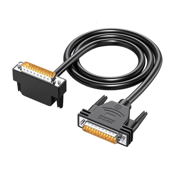 HannLk Flexible DB25 Male To Male 90 Degree Angled Parallel Cable Space Saving