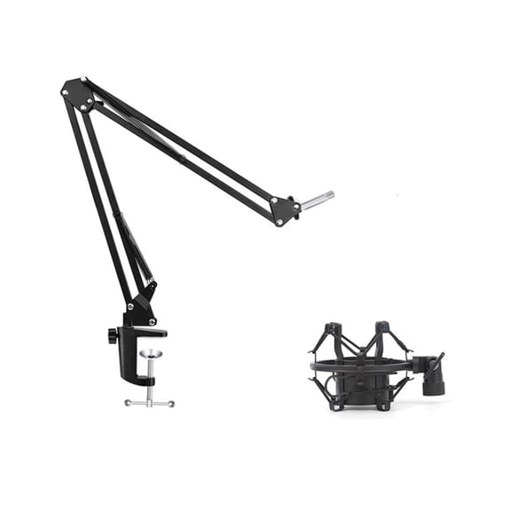 HannLk Foldable Microphones Shock Mount Suspension Boom with Clamp for Singers