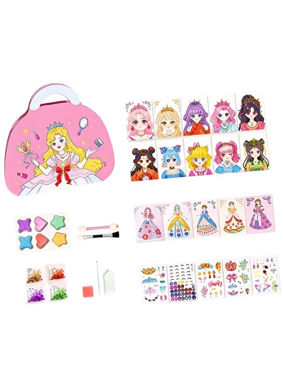 Funny Interactive Cartoon Sticker Book Craft Activity Makeup Bag Toy For Kids