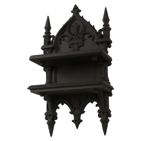 HannLk Gothic Decoration Double Layer Wall Shelf For Displaying Art Plant And Books