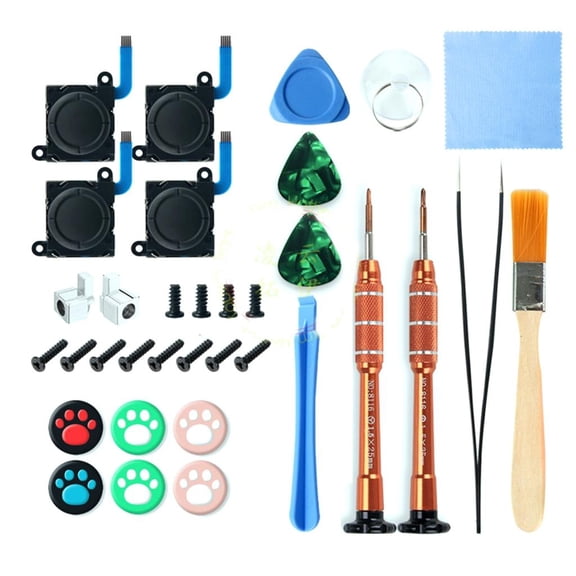 HannLk Handle Repair Kit Keycaps Joystick Screwdriver Repair Parts for Switch OLED