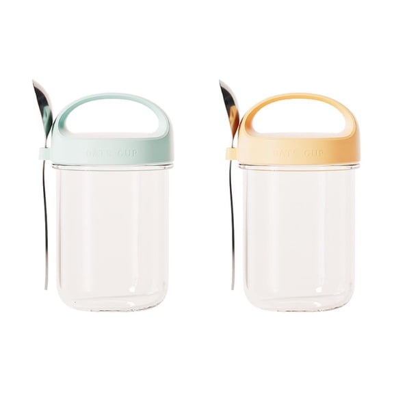 HannLk Leakproof Glass Breakfast Container With Sealable Lid And Included Spoon
